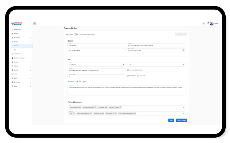 Work Order Scheduling And Dispatching System